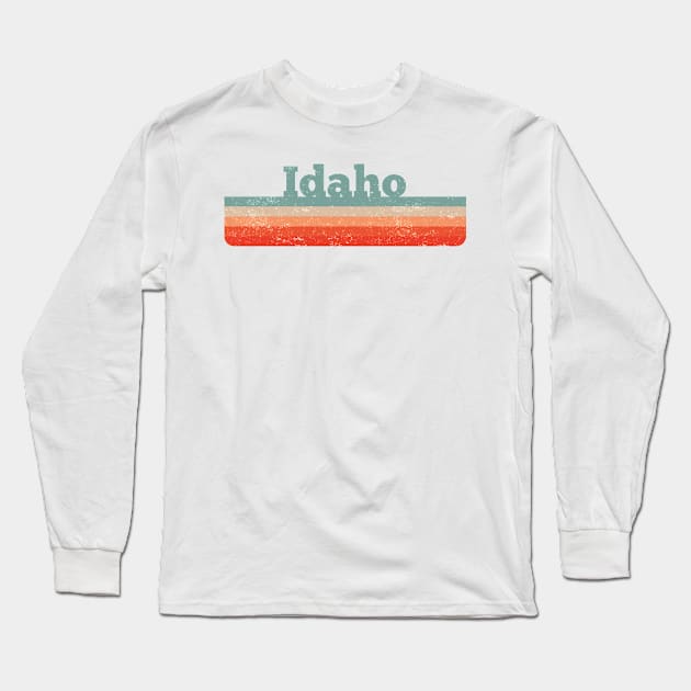 Vintage Idaho Distressed Retro 80s 90s Long Sleeve T-Shirt by plainlyfashion